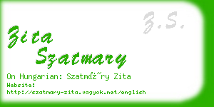 zita szatmary business card